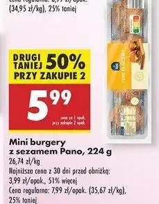 Biedronka Burgery mini z sezamem Pano oferta