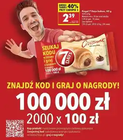 Biedronka Croissant z nadzieniem o smaku kakaowym 7 Days oferta