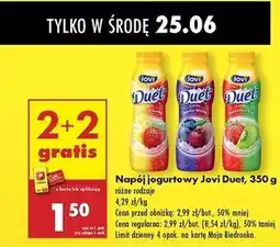 Biedronka Jogurt jagoda-wiśnia Jovi Duet oferta