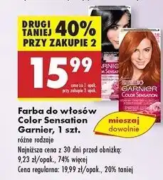Biedronka Farba do włosów 1.0 głęboka onyksowa czerń Garnier Color Sensation oferta