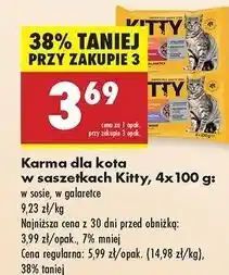 Biedronka Karma dla kota łosoś/pstrąg + kurczak wątróbka w galarecie Kitty oferta