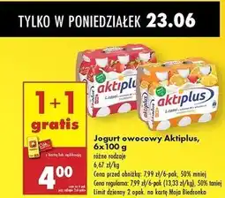 Biedronka Napój probiotyczny wieloowocowy Aktiplus oferta