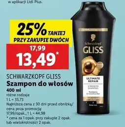Lidl Szampon do włosów Gliss Kur Ultimate Repair oferta