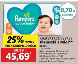 Lidl Pieluszki dla dzieci 3 midi Pampers Active Baby oferta