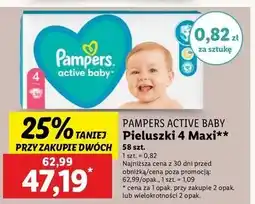 Lidl Pieluszki dla dzieci maxi 4 Pampers Active Baby oferta