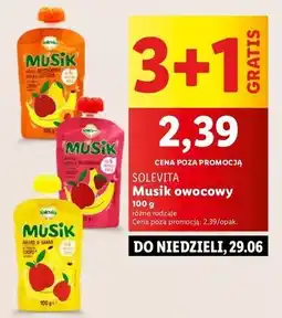 Lidl Musik jabłko-brzoskwinia-banan-gruszka Solevita oferta