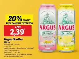 Lidl Piwo Argus Radler Lemon oferta