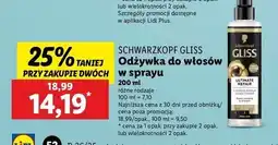 Lidl Odżywka do włosów Gliss Kur Ultimate Repair oferta