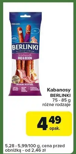 Carrefour Express Kabanosy Berlinki, różne rodzaje oferta