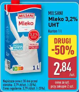 ALDI MILSANI Mleko 3,2% UHT oferta