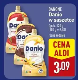 ALDI Jogurt Danio w saszetce Danone oferta