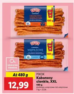 Lidl Kabanosy drobiowe z mięsem wieprzowym Pikok oferta