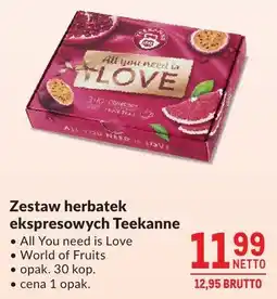 Makro Zestaw herbat ekspresowych Teekanne All You need is Love oferta
