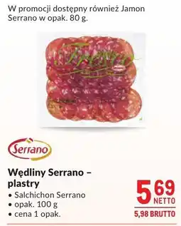 Makro Szynka Serrano plastry Salchichon oferta