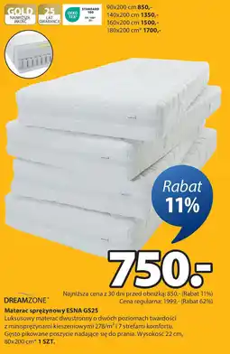 JYSK Dreamzone materac sprężynowy esna gs25 oferta