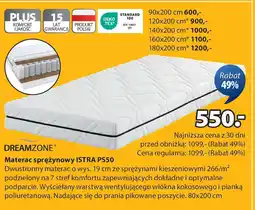 JYSK Dreamzone materac sprężynowy istra ps50 oferta