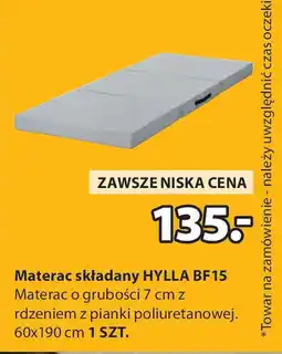 JYSK Materac składany hylla bf 15 oferta