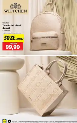 Lidl Wittchen torebka lub plecak damski oferta