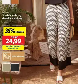 Lidl Esmara spodnie wide leg damskie z wiskozy oferta