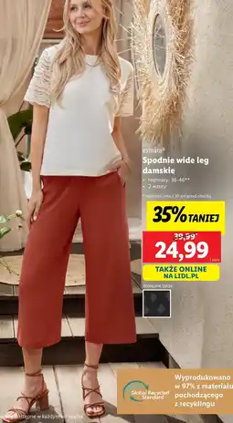 Lidl Esmara spodnie wide leg damskie oferta