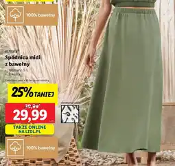 Lidl esmara Spódnica midi z bawełny oferta