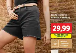 Lidl Esmara szorty jeansowe damskie z bawełną oferta