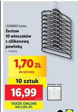 Lidl Livarno home zestaw 10 wieszaków z silikonową powłoką oferta