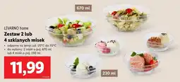 Lidl Livarno home zestaw 2 lub 4 szklanych misek oferta