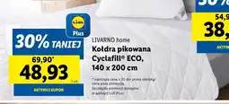 Lidl Livarno home kołdra pikowana cyclafill eco oferta