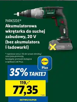 Lidl Parkside akumulatorowa wkrętarka do suchej zabudowy oferta