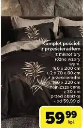 Carrefour Komplet pościeli bawełnianej z prześcieradłem: 2 x 160 200 cm + 70 80 oferta