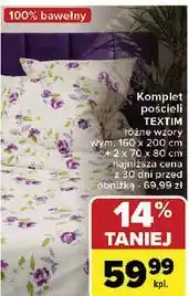 Carrefour Komplet pościeli 160 x 200 + 2x 70 80 cm Textim oferta