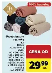 Carrefour Prześcieradło z gumką jersey 180 x 200 cm Tex oferta
