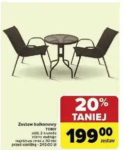 Carrefour Zestaw mebli balkonowych tony oferta