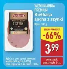 ALDI Kiełbasa sucha z szynki Wędliniarnia Premium oferta