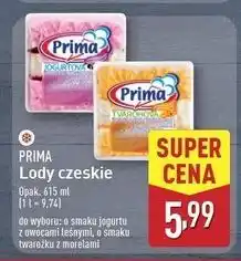 ALDI Lody czeskie twarożek z morelami Prima oferta