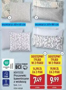 ALDI Poszewki bawełniane z wiskozą 40 x 80 cm Novitesse oferta