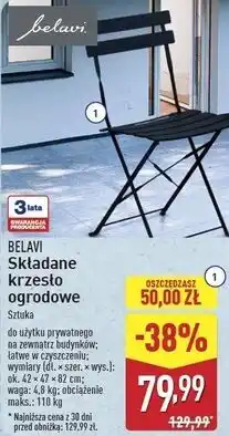 ALDI Krzesło ogrodowe składane Belavi oferta