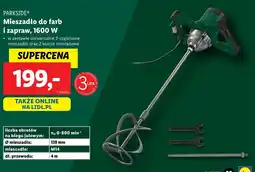 Lidl Parkside mieszadło do farb i zapraw, 1600 w oferta