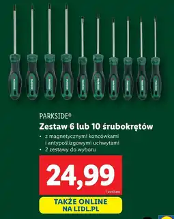 Lidl Parkside zestaw 6 lub 10 śrubokrętów oferta