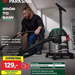 Lidl Parkside odkurzacz do pracy na mokro i na sucho, 1200 w oferta