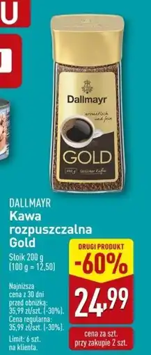 ALDI Kawa rozpuszczalna Gold Dallmayr oferta