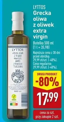 ALDI Oliwa z oliwek extra virgin Lytos oferta