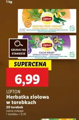 Lidl Herbata ziołowa zdrowe gardło Lipton calming oferta