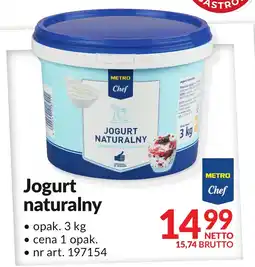 Makro Jogurt naturalny 3 kg Metro Chef oferta