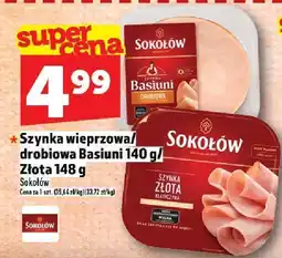 Topaz Szynka wieprzowa/drobiowa Basiuni/Złota Sokołów oferta