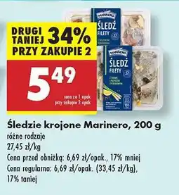 Biedronka Śledzie krojone Marinero 200 g oferta