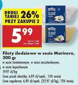 Biedronka Filety śledziowe w sosie Marinero, 300 g oferta
