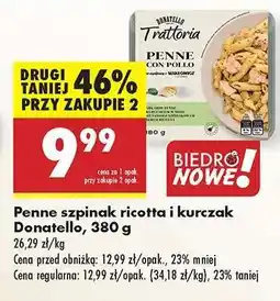Biedronka Penne szpinak ricotta i kurczak Donatello, 380 g oferta