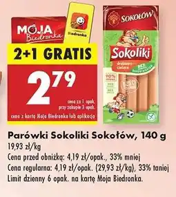 Biedronka Parówki Sokoliki Sokołów, 140 g oferta